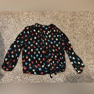 Madewell Black Floral Blouse